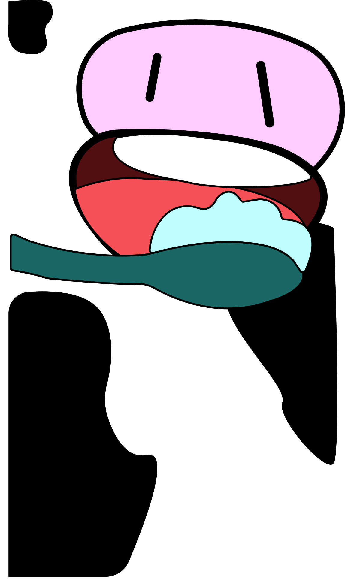 cow brushing its teeth
